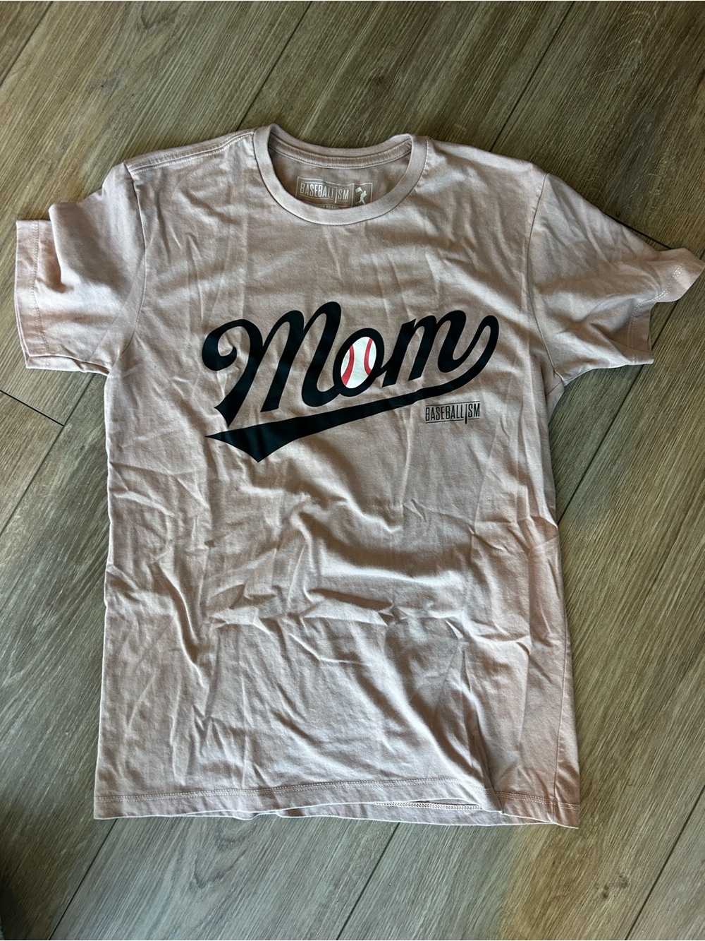 Baseballism Mom Graphic Tee in Light Pink